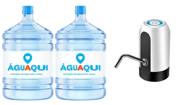 Para começar – 2 garrafas de água + dispensador