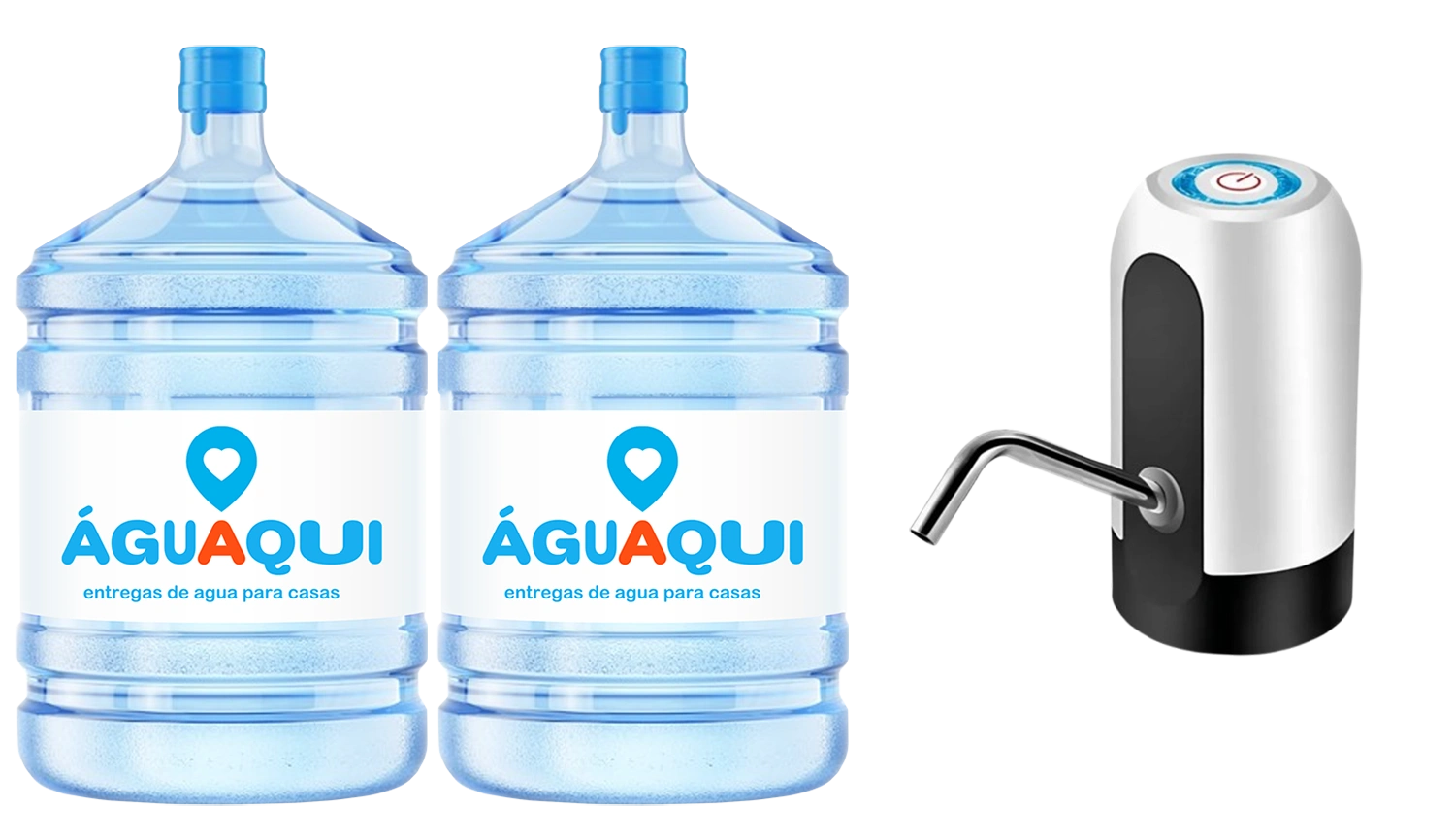 Para começar – 2 garrafas de água + dispensador