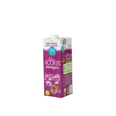 Nova AÇORES Leite Meio Gordo 0% Lactose Pasteurizado 6x1 L