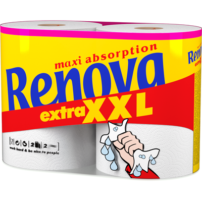 RENOVA Rolo Cozinha Maxi Absorption Extra Xxl 2 Folhas 2 Rolos